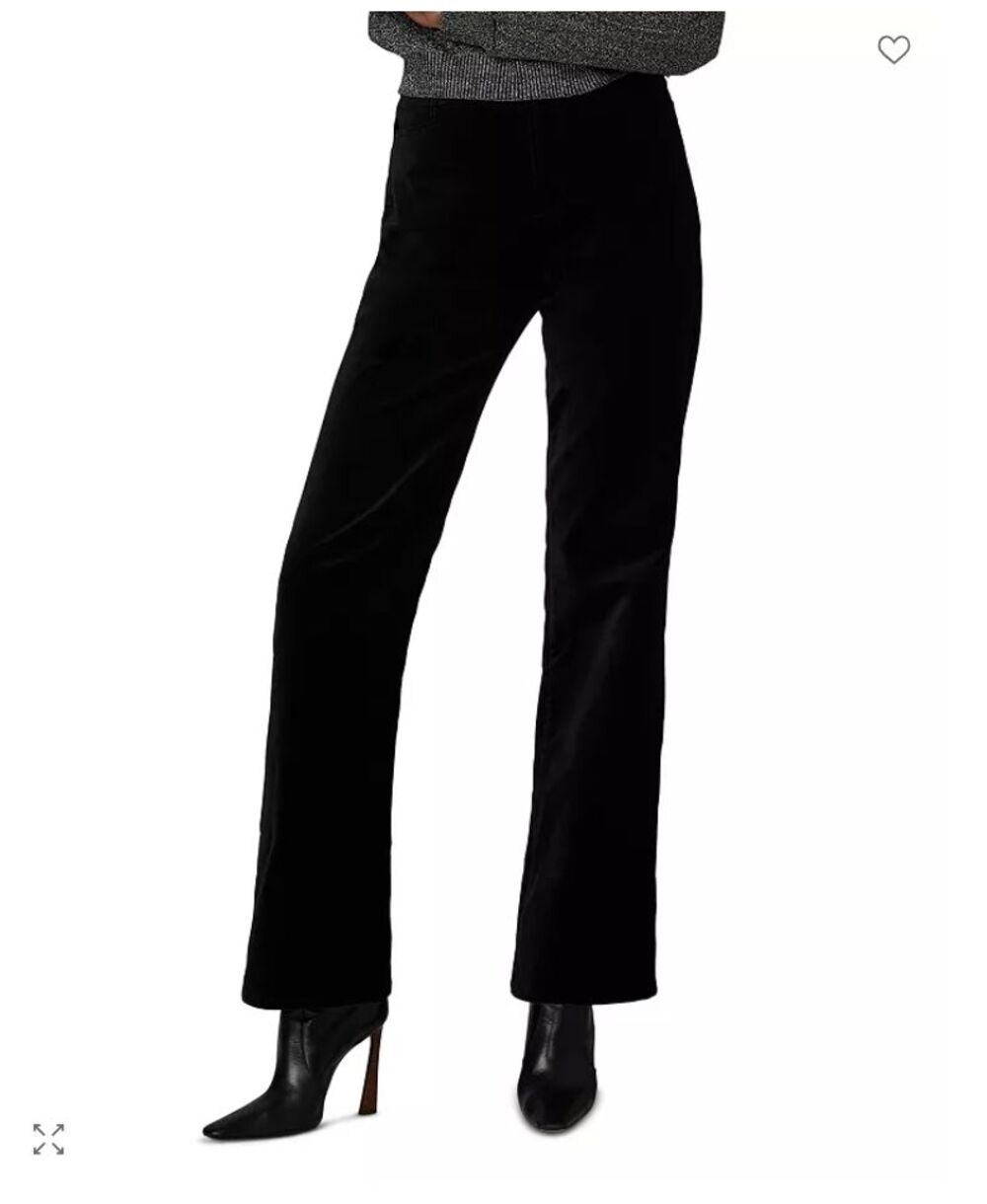 Joe's Jeans The Margot High Rise Straight Jeans in Velveteen Pants Black size 26